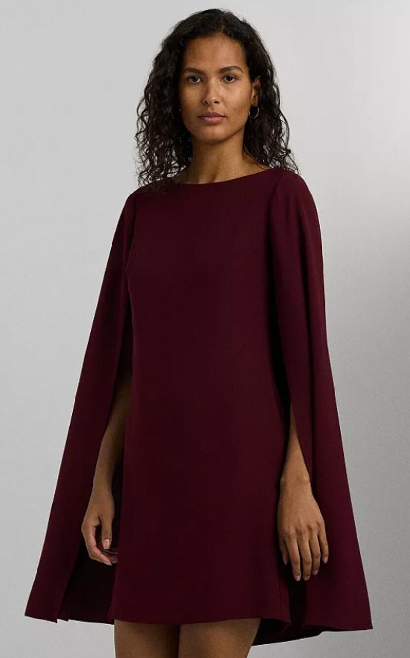 NWT Lauren Ralph Lauren Purple Cape Georgette Cocktail Dress Women's size 8